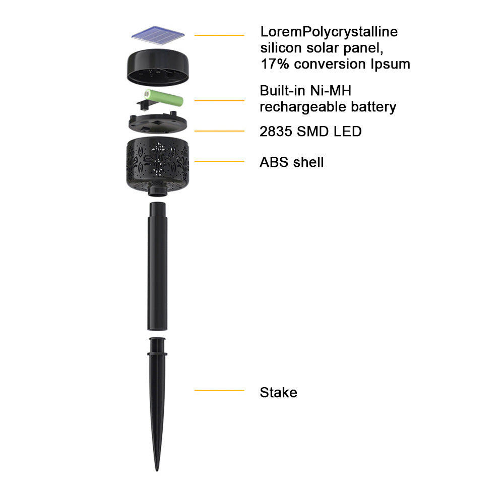 New Solar Plastic Lawn Floor Outlet Projection Lamp