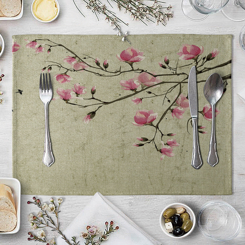 Flower Placemat For Dining Table Coaster Plum