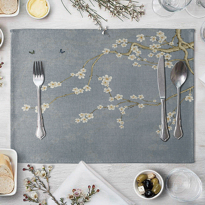 Flower Placemat For Dining Table Coaster Plum