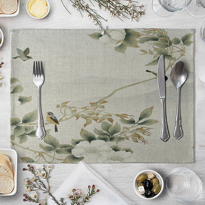 Flower Placemat For Dining Table Coaster Plum