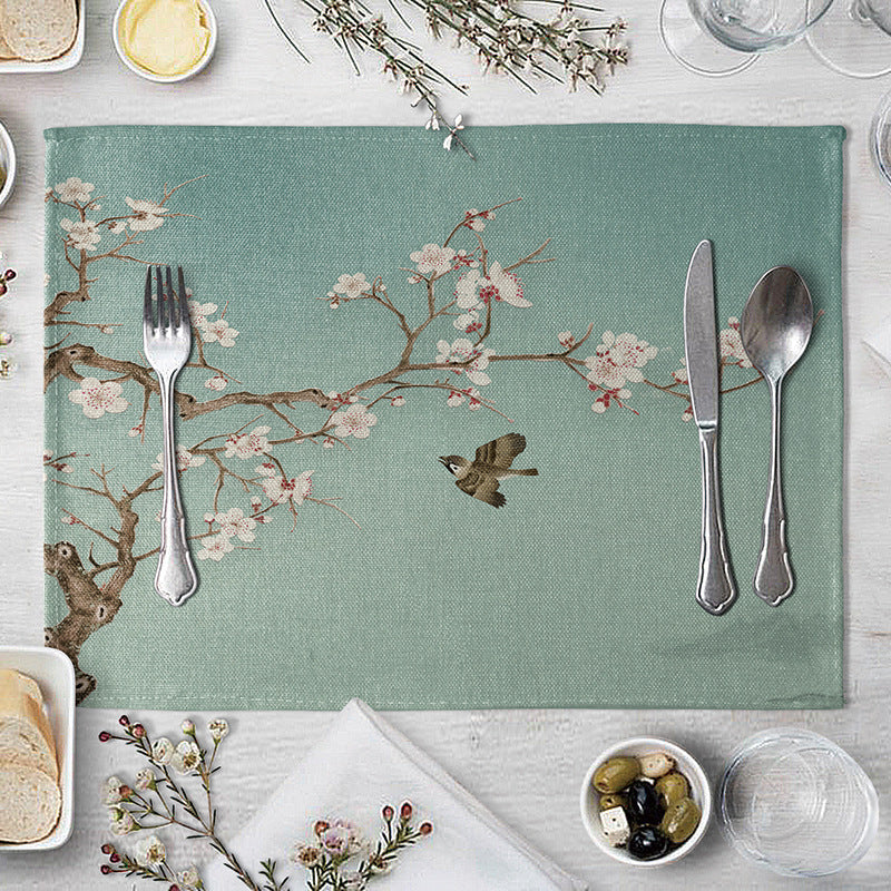 Flower Placemat For Dining Table Coaster Plum