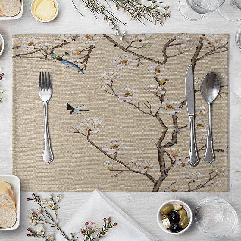 Flower Placemat For Dining Table Coaster Plum