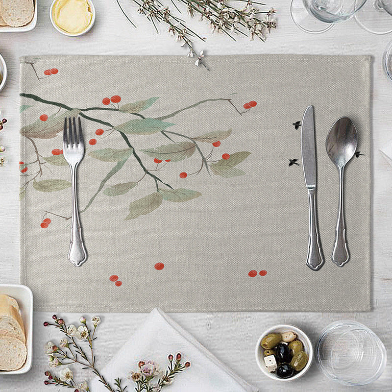 Flower Placemat For Dining Table Coaster Plum