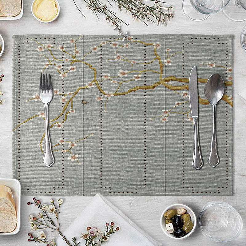 Flower Placemat For Dining Table Coaster Plum