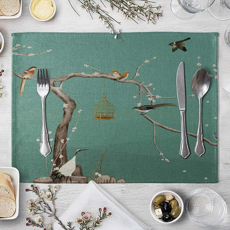 Flower Placemat For Dining Table Coaster Plum