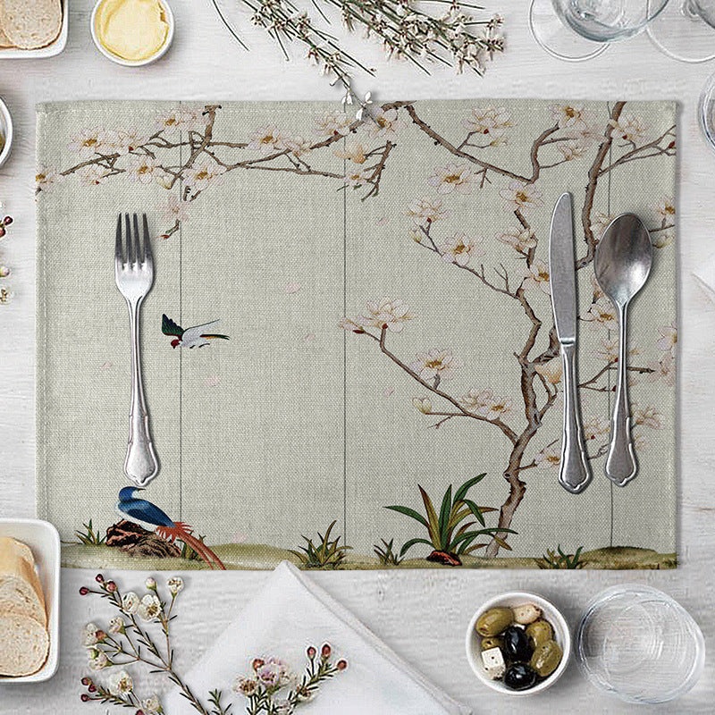 Flower Placemat For Dining Table Coaster Plum