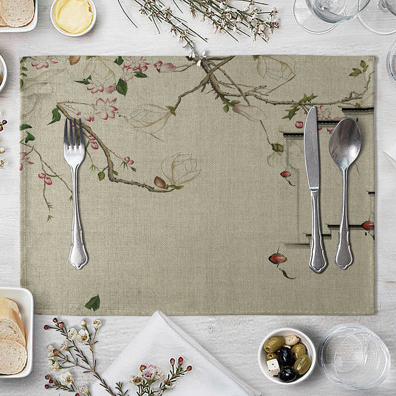 Flower Placemat For Dining Table Coaster Plum