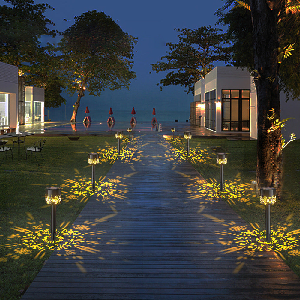 New Solar Plastic Lawn Floor Outlet Projection Lamp