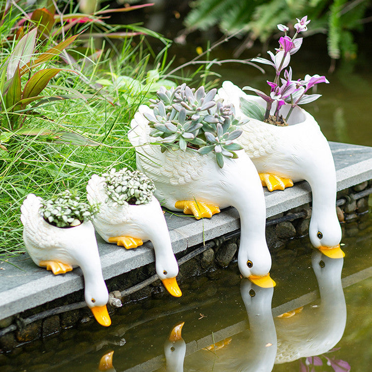 Lovely Duck Fleshy Flowerpot Living Room